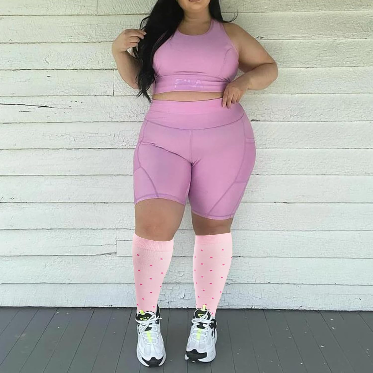 Plus Size Compression Socks for Women & Men Wide Calf 15-20 mmhg Knee High Support Socks for Running - Image 5