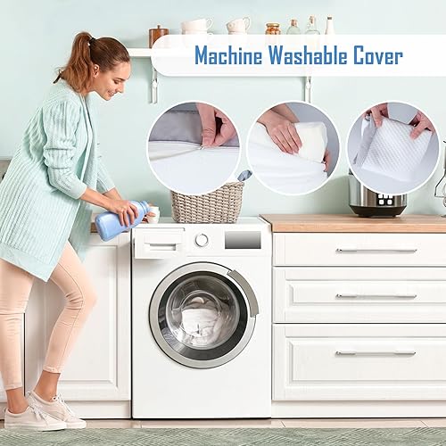 Miniatura 4 de COOLBEBE Almohadas de cuello de espuma prémium para aliviar la presión, almohadas de cubo estándar suaves para dormir, cómoda almohada cervical