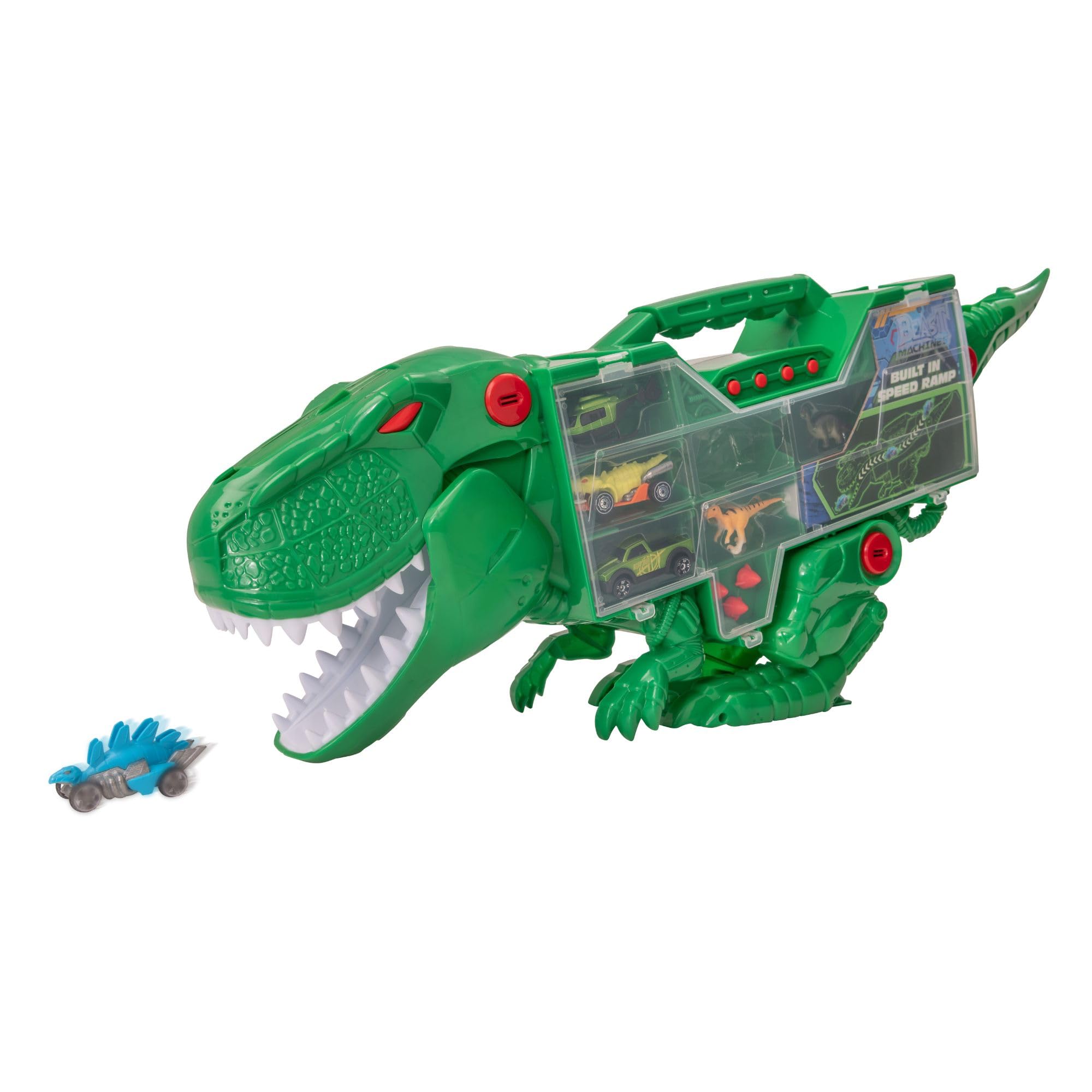 Teamsterz Beast Machines Transporter | Światło i dźwięk z miniaturowymi samochodami, Samochodami Dinozaurami i Figurkami Dinozaurów | Strzelanie do T-Rex z pociskami | 3 lata i więcej