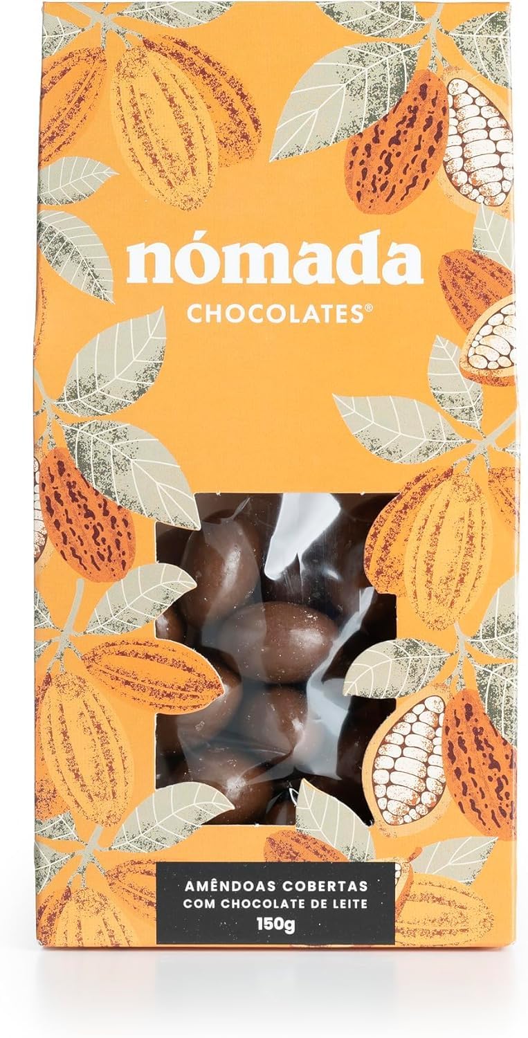 Amandes enrobées de Chocolat au Lait – 150g – Amandes Revetues de Chocolat au Lait – Texture Croquante et Fondante – Produit Gourmet d’Origine Portugaise