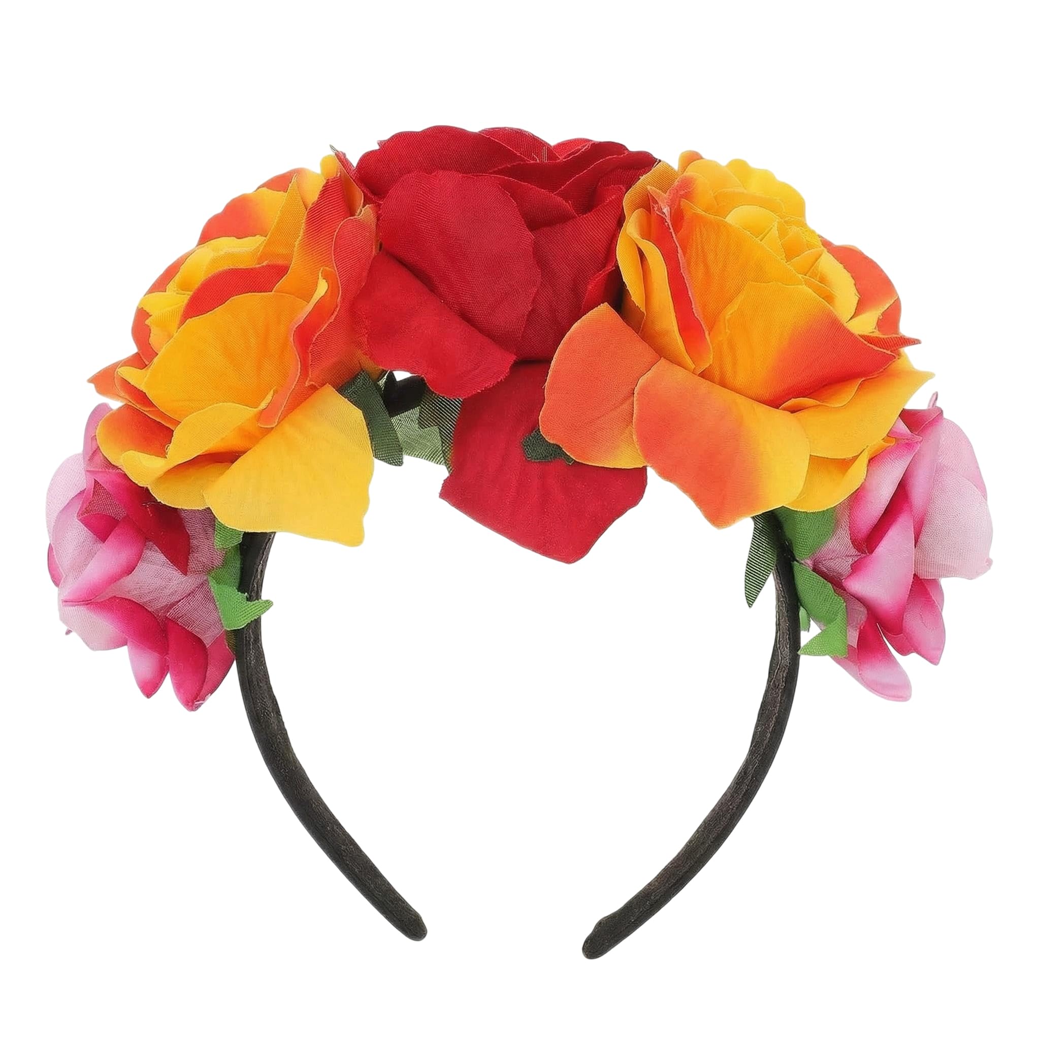 Women\'s Cloth Bohemian Rose Flower Crown Headband Halloween Party Accessory Healeved Rose Flower Headband - Halloween Flower Crown  main image 2