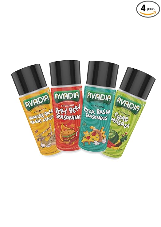 Noodles Pasta Masala, Peri Peri Seasoning, Pizza Pasta Seasoning, Chat Masala (Pack of Four- 50 gm Each)