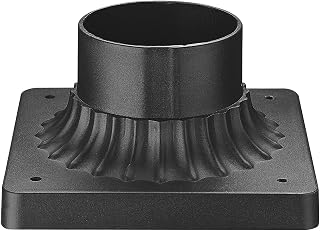 Darkaway Outdoor Post Light Base Mount, Post Light Adapter 3'' Pier Mount Base with Matte Black Finish for Deck Porch Patio, 5.5" W x 5.5" D x 3.25" H (1 Pack, Black)
