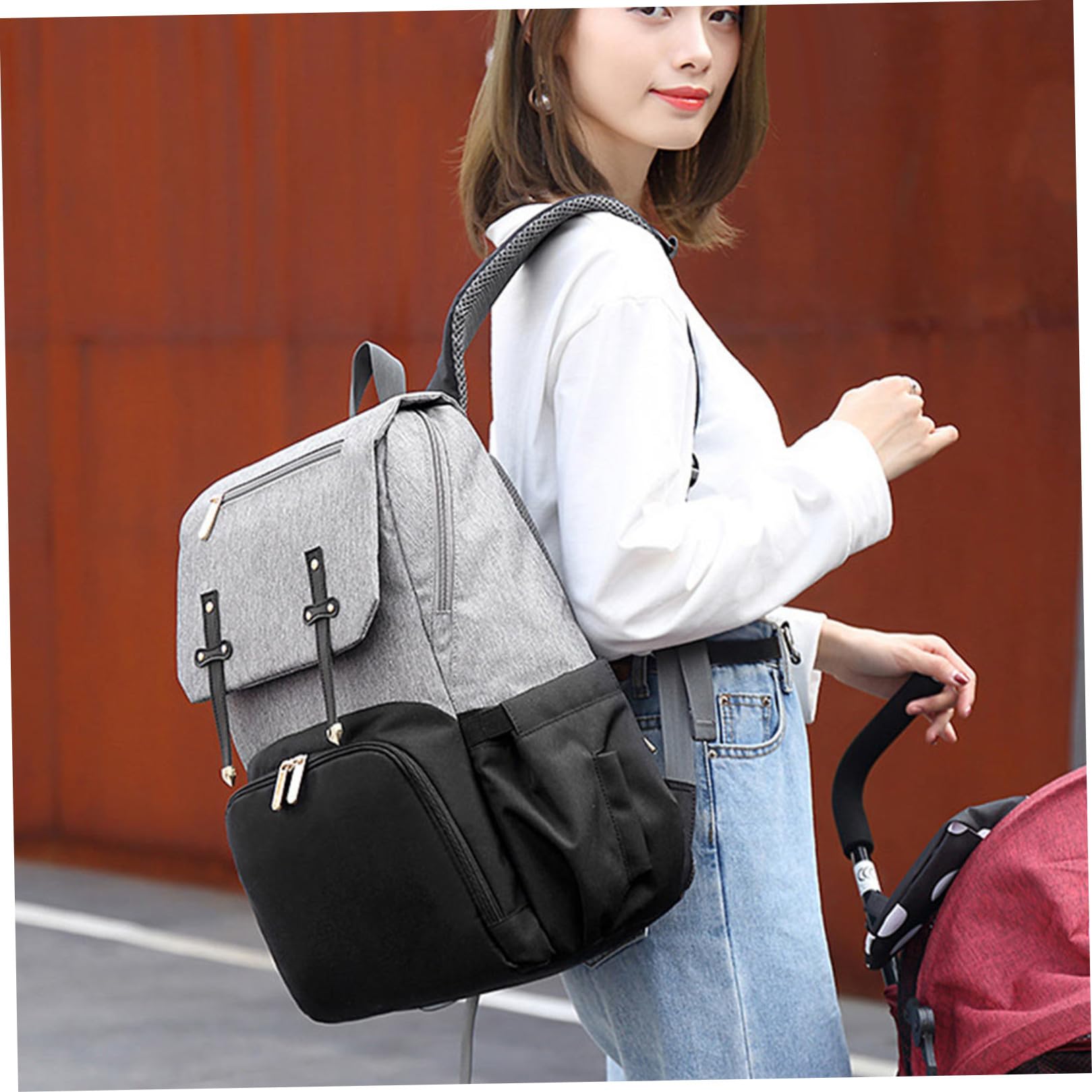 Multifunktionaler Wickelrucksack für Mama mit Großer Kapazität Strapazierfähigem Oxford Stoff zum Reisen und Ausflügen