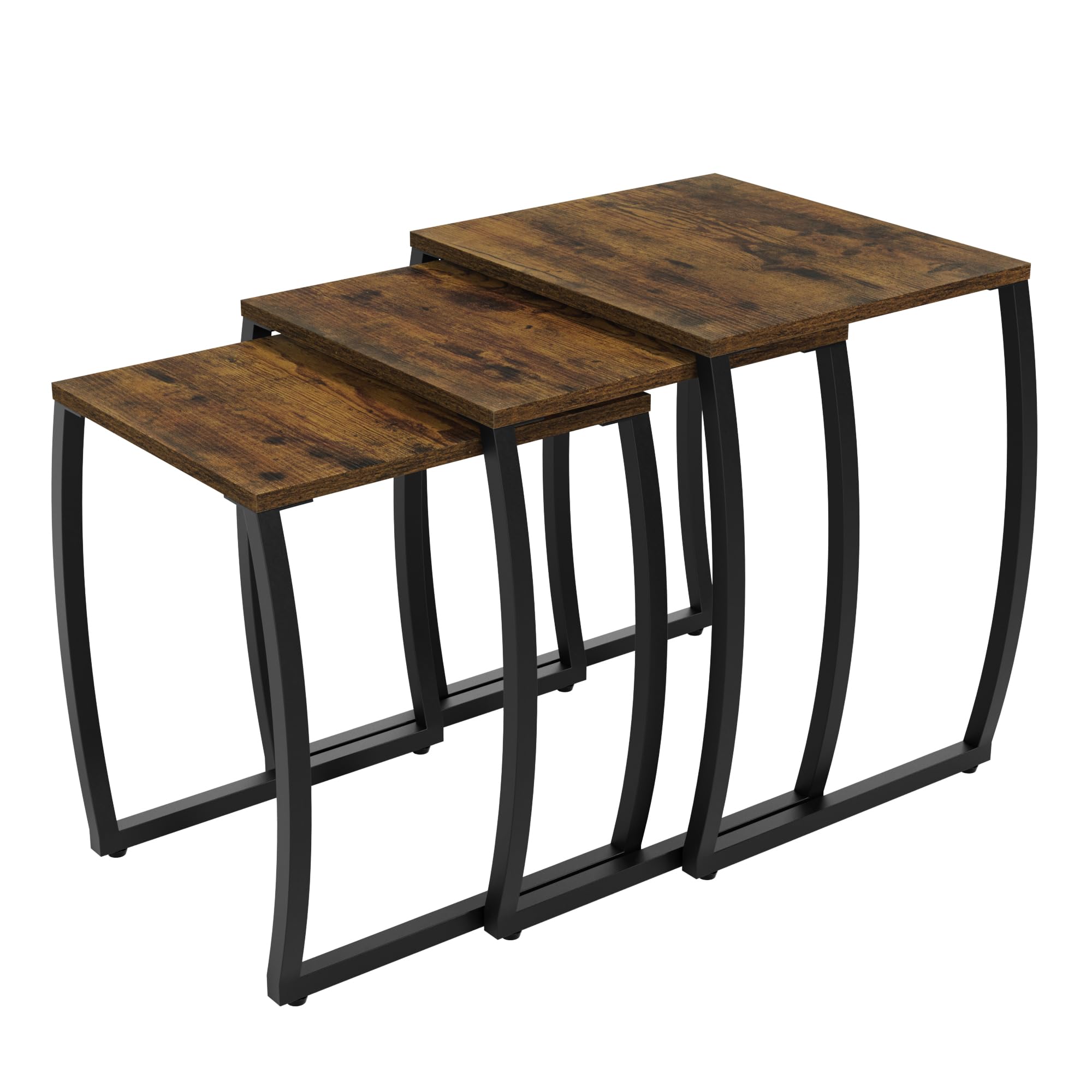 SRIWATANA Nesting Tables, Vintage Side End Tables Living Room, Coffee Snack Table Set of 3