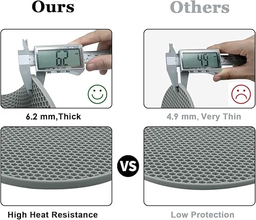 Vista 286 de Alfombrillas salvamanteles de silicona, soportes de silicona para ollas y sartenes calientes, tapetes resistentes al calor para mesas, encimeras