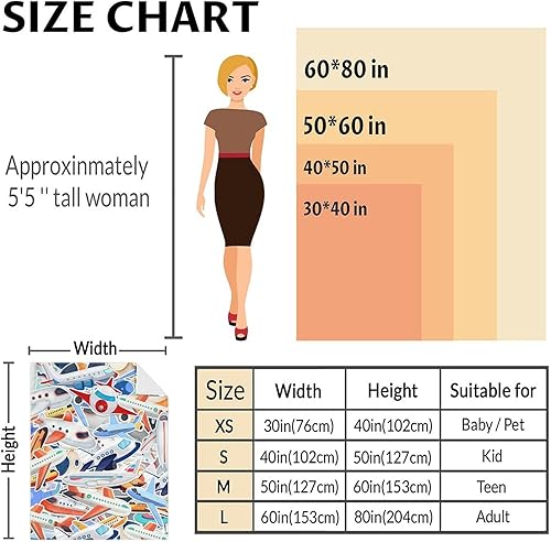 Miniatura 3 de Manta de avión para regalar  Manta de 40 x 50 pulgadas para niños y adultos  Coloridas mantas suaves y peludas para sofá