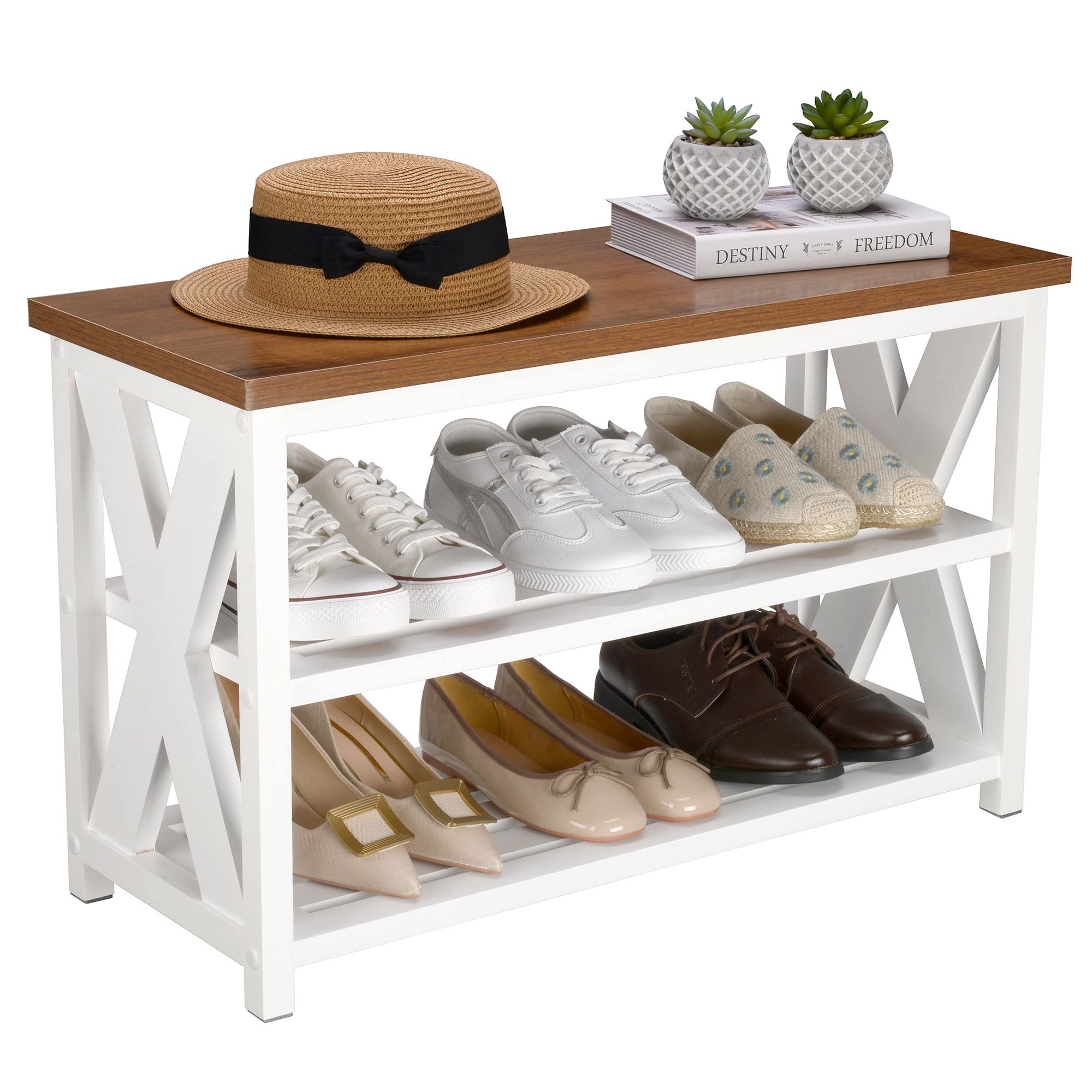 Buy Shoe Bench entryway, 3Tier Shoe Rack Bench, Shoe Organizer Bench