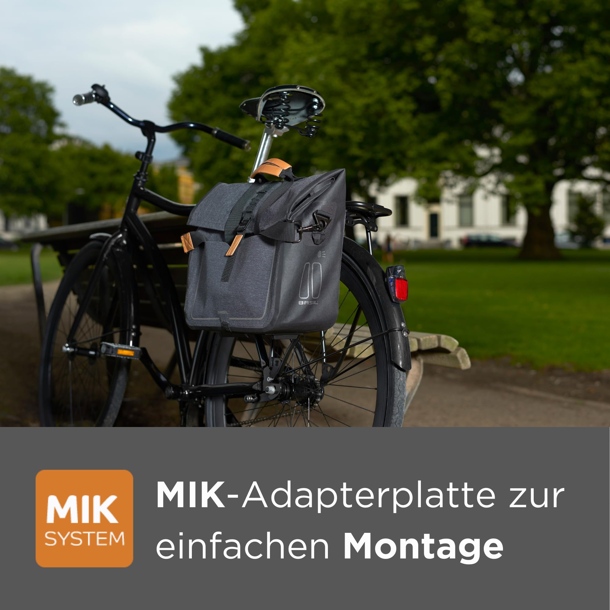 Basil Urban Dry Gepäckträgertasche - 20L - Wasserdicht IPX3 - Grau