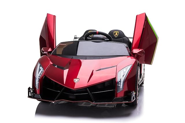 Foto 8 de 8 de FINOOS Coche eléctric para niños Lamborghini Veneno 24V 2 Plazas, Infantil 4X4, Asiento de Cuero