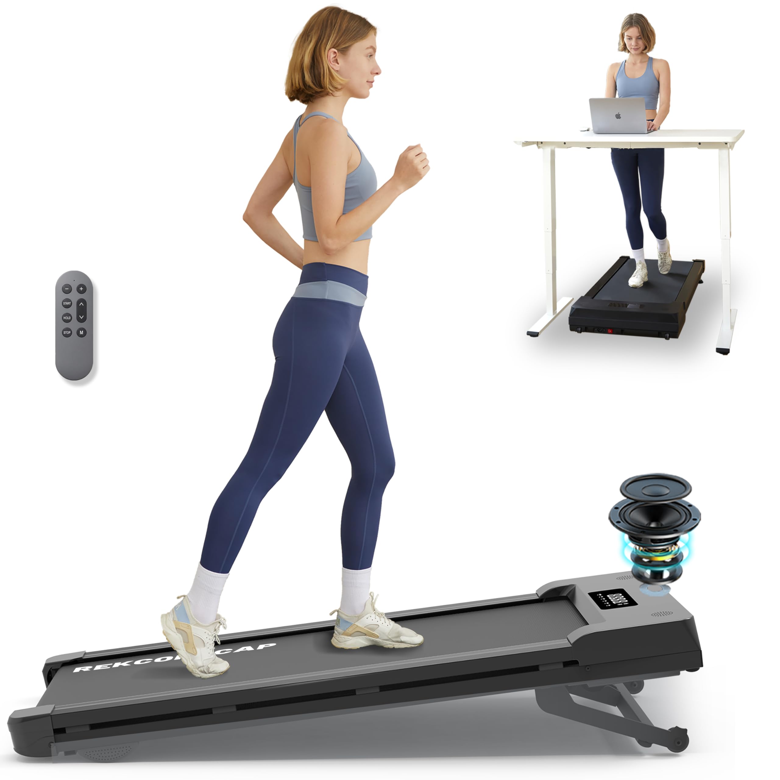 Photo 1 of PACEROCKER Walking Pad Treadmill with 12% 9-Level Auto Incline, 450 lbs Capacity Under Desk Treadmills for Home with Bluetooth Speaker, 5 MPH, Carbon Black