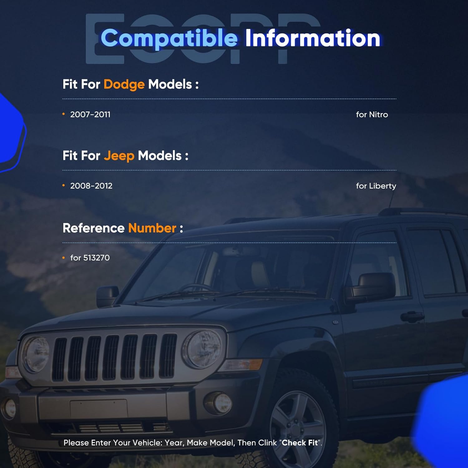 ECCPP Wheel Bearing and Hub Assembly for Dodge and for Jeep Professional Grade Wheel Hub Bearing 5 Lugs W/ABS (513270x2)