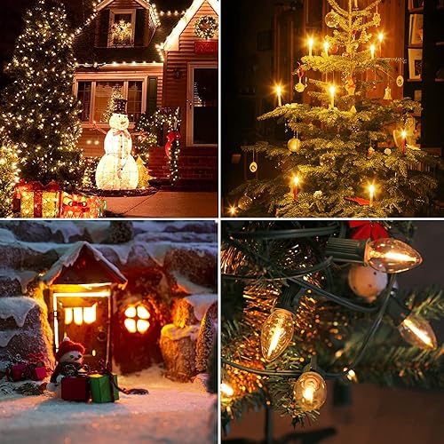 Miniatura 7 de KGC Paquete de 25 bombillas LED de base E12 impermeables de 2200 K de color blanco cálido para luces de Navidad, luces nocturnas de plástico