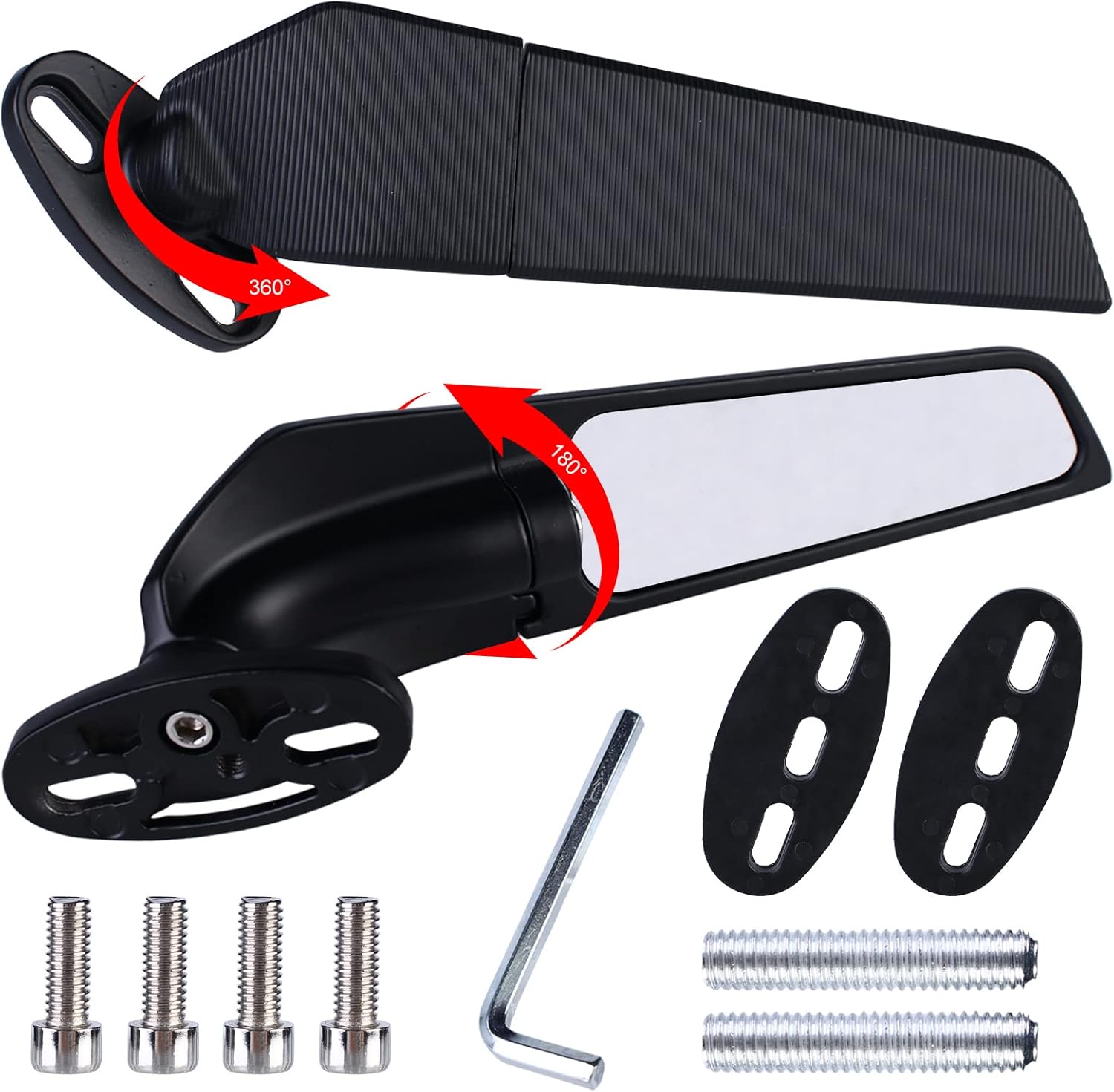 Modified Motorcycle Side Wind Mirror 1 Pair Adjustable