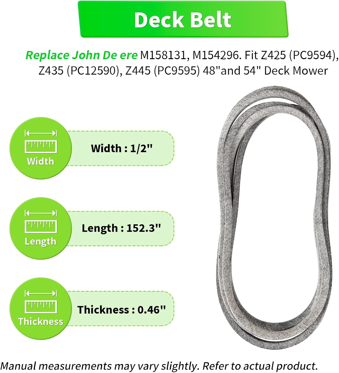 Mower 54" Deck Rebuild Kit for John Dee re, (3) AM144377 Spindle (3) M143520 Blade (1) Deck Belt M158131, Compatible with John Dee re 1025R 1023E GT245 LX288 X320 X340 Z445 Z425 Lawn Mower