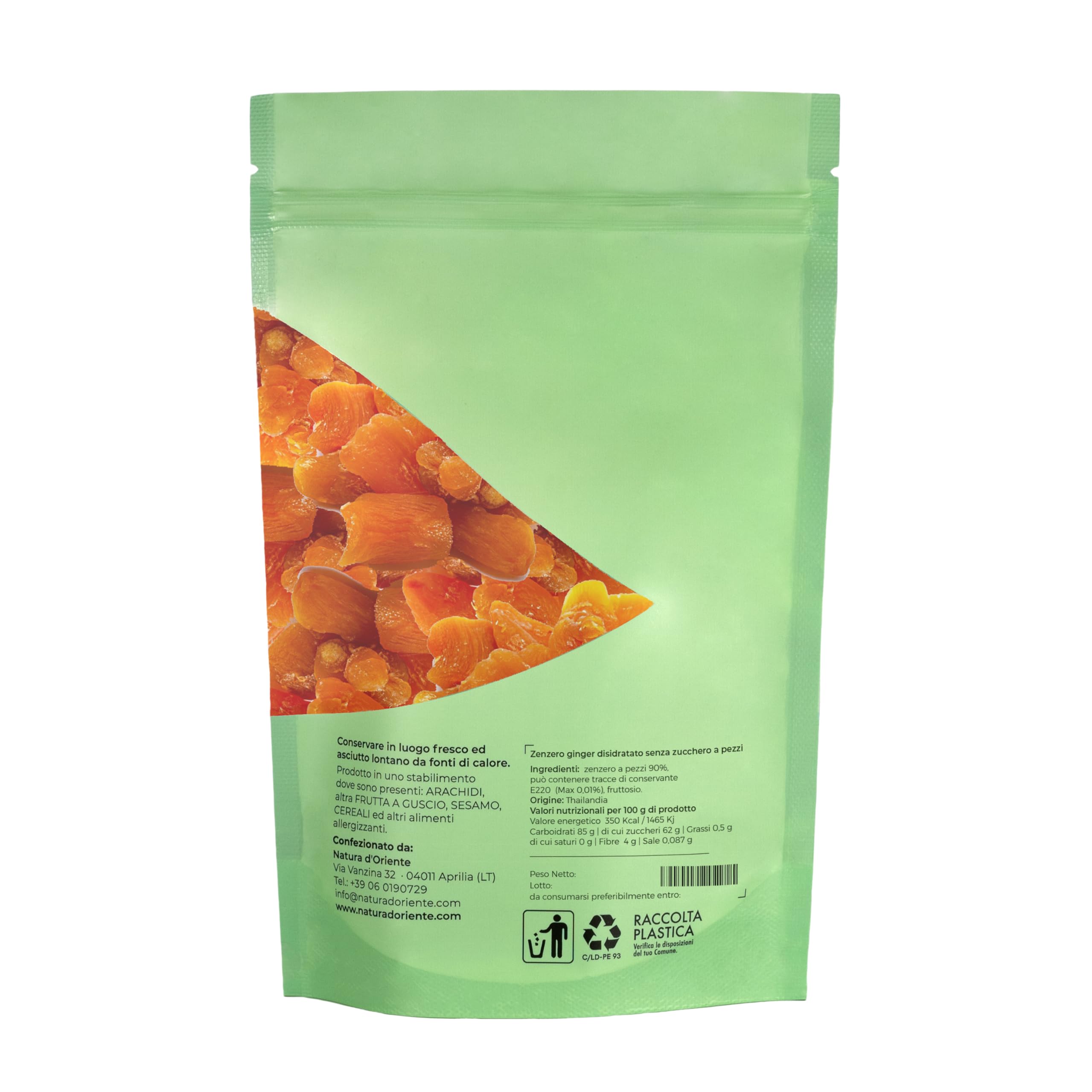 Natura d'Oriente Jengibre Natural Deshidratado sin Azúcar 250 g