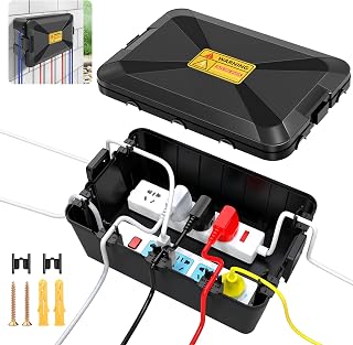 Preciva Kabelbox Wasserdicht,IP54 wasserdichte Outdoor Outlet Covers, Wetterfeste Verlängerungskabel Abdeckungen Schützen Steckdose, Steckdose, Timer,Plug,Holiday Light(32x21.2x13.2 cm)
