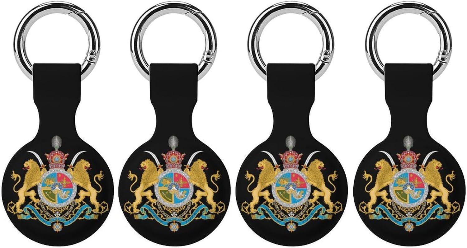 Imperial Coat of Arms of Iran Funny Cover Compatible with AirTag Case Protector GPS Tracker Holder with Keychain