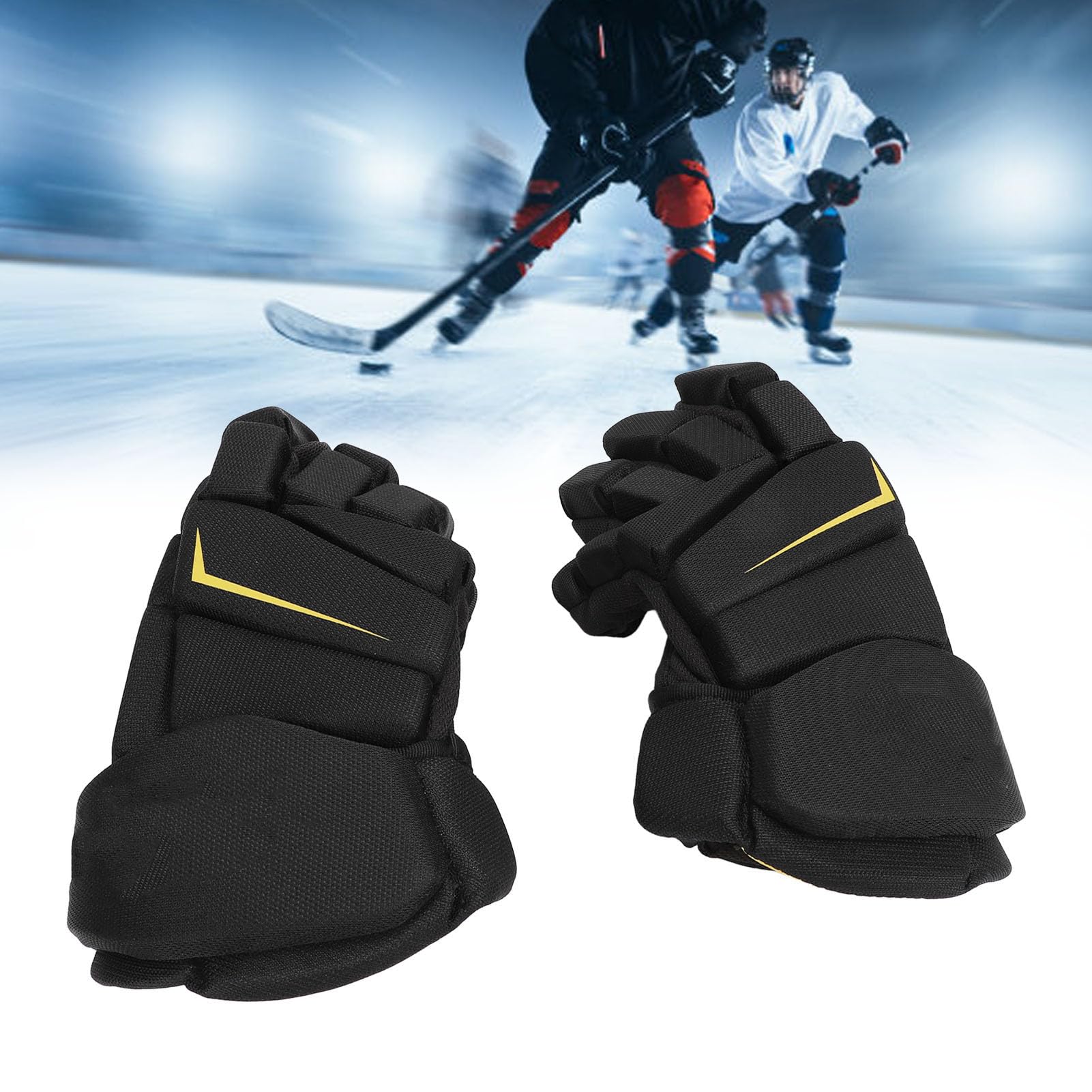 Ice Hockey Gloves, Mesh Fabric Breathable Hockey Gloves, Lightweight Protective Equipment for Hockey, Roller Hockey, Field Hockey, and Other Sports (11inch)