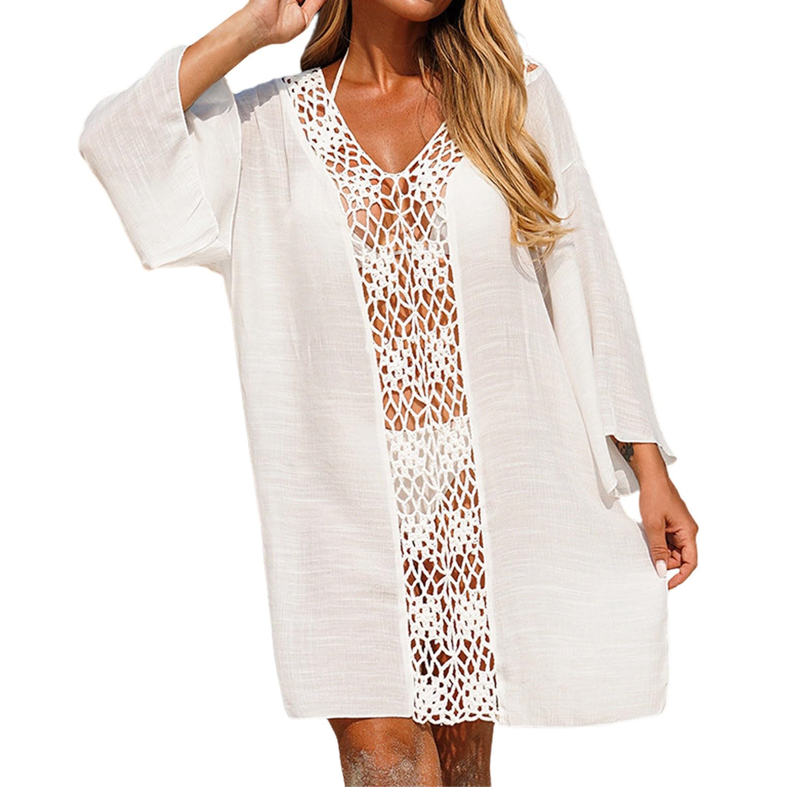 Traje de baño túnica de playa corta estilo bohemio suelto para verano 8