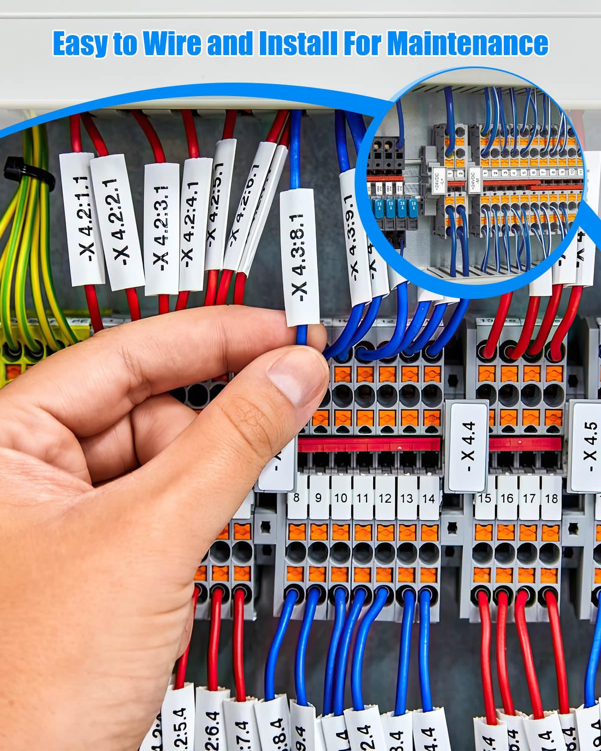 ST2-2.5/2x2 Twin Spring Terminal Connectors DIN Rail Terminal Block, Push in Type PT Screwless Wire Wiring Connector with 10 Covers 10 End Stops 6 Jumpers 56 Pcs