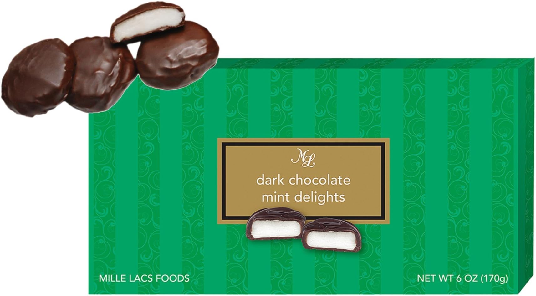 Box of Dark Chocolate Mint Patties 6 Ounces Top Valentine's Day Best Gift Basket Idea Bulk Sweet Party Favor Delight Women Wife Mother in Law Fiance Teacher Employee Cowork Nurse Her Girlfriend