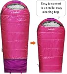 REDCAlMP Kids Sleeping Bag for Camping, 32-77 Degree 3 Season WAM or Cold Weather Fit Boys, Girls & Teens BluelRose Red