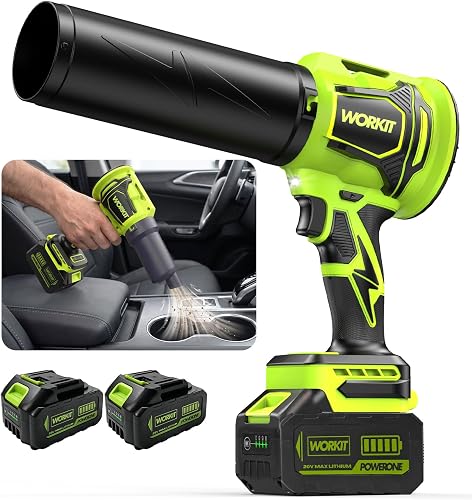 WORKIT 2‑in‑1 Mini Cordless Leaf Blower & Vacuum, Powerful Brushless Motor