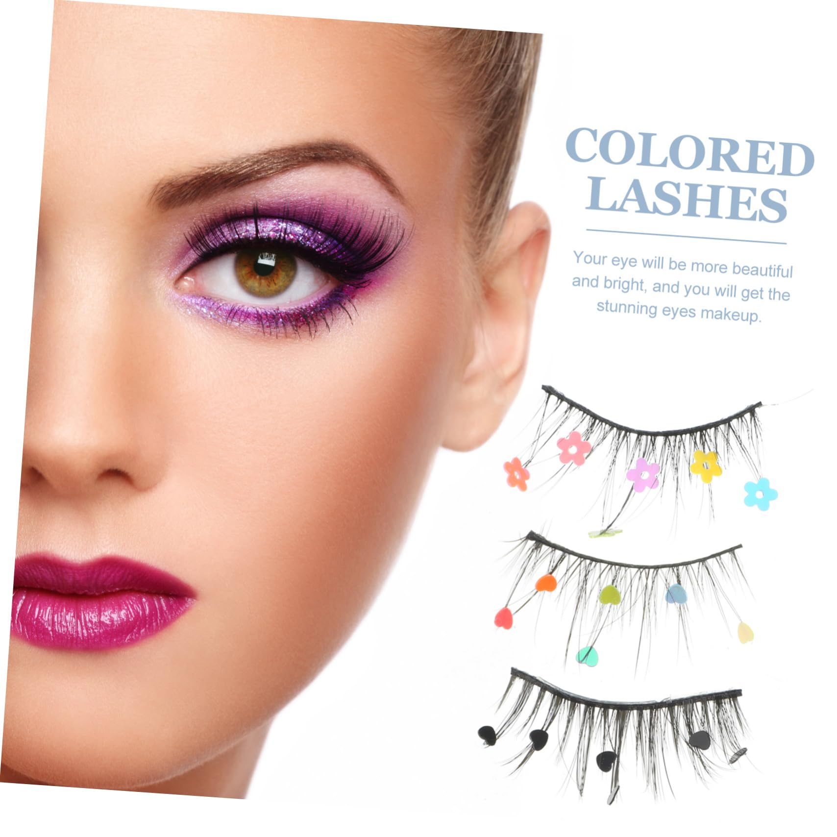 MAGICLULU 9 Paia Ciglia Finte Con Paillettes Ciglia Con Paillettes Per Ragazze Cosplay Ciglia Ciglia Colorate Ciglia Con Colore Breve Falso Ciglio Trucco Mancare Estendere Imitazione
