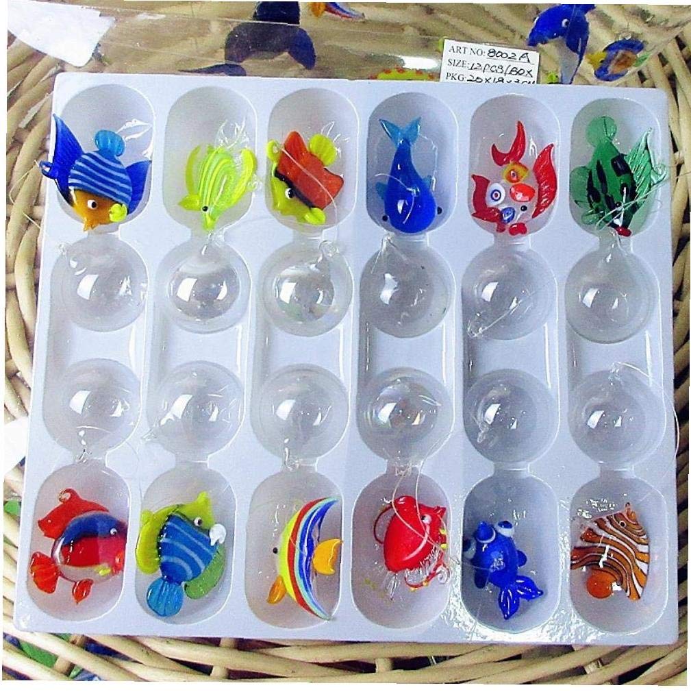 Flotante De Vidrio Soplado Peces De Acuario Paisaje Mini Mano Estatuas Decoraciones De Cristal De Pescado Estatuilla del Acuario Ornamento De Animales