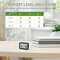 Vista 5 de DOOMAY Mini termómetro higrómetro para interiores, medidor de humedad con interruptor de ℃/℉, medidor de humedad, monitor digital de temperatura