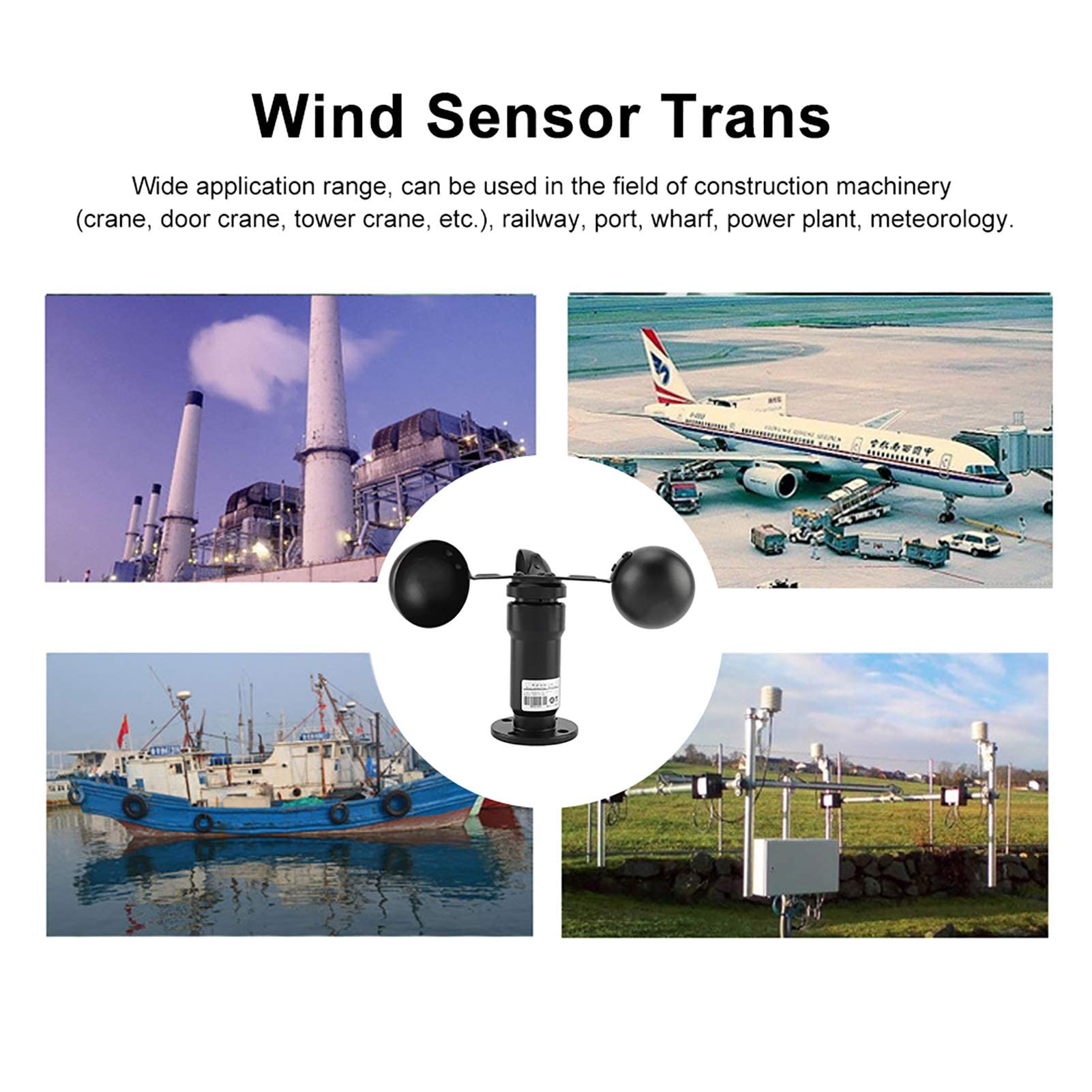 Windgeschwindigkeitssensor 4-20 mA Feuchtigkeitsbeständiger Anemometer mit hochwertigem Luftfahrtkabelanschluss für die Windmessung in Gewächshäusern Schutzschiffen