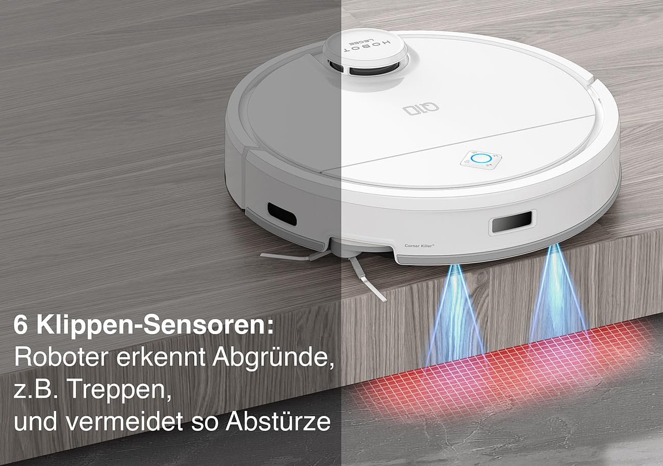 Sichler Haushaltsgeräte Staubsaugerroboter: HOBOT LEGEE Q10 Multiroom-Wisch- und Saugroboter, WLAN, Lidar, 5000 Pa (Saugroboter mit Ladestation, mit Sprühfunktion, iPad)