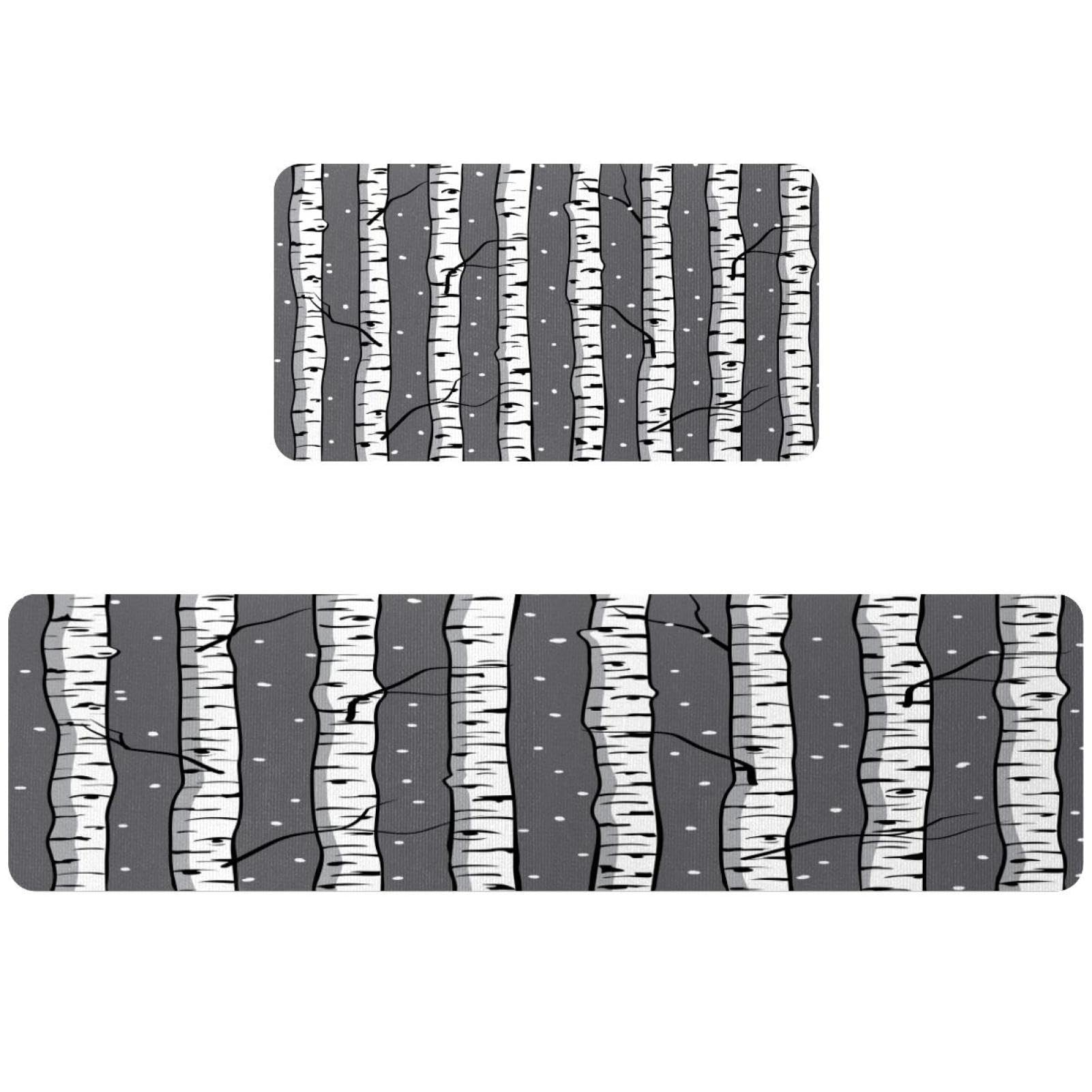 Tapis de cuisine lavable antidérapant lot de 2 arbres d'hiver