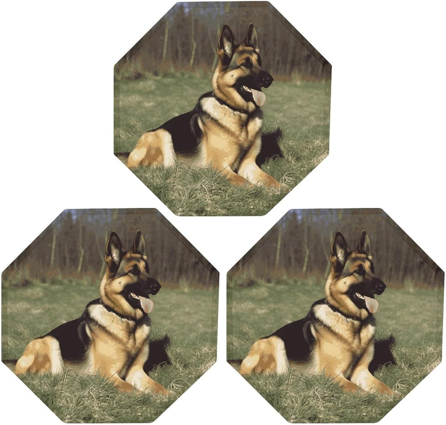 Ctagon Metal Sign for Home, Modern Display Plate for Kitchen, German Shepherd Dog Plates Accent Hanging Wall Decorations 3PCS for Living Room, Bedroom, Hallway, Hotel