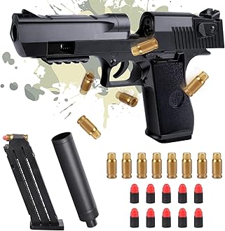 Rdlobu Black Toy Gun, Ideal Toy Guns for Boys and Girls, Featuring Soft Bullets for Action Games, for Teenagers