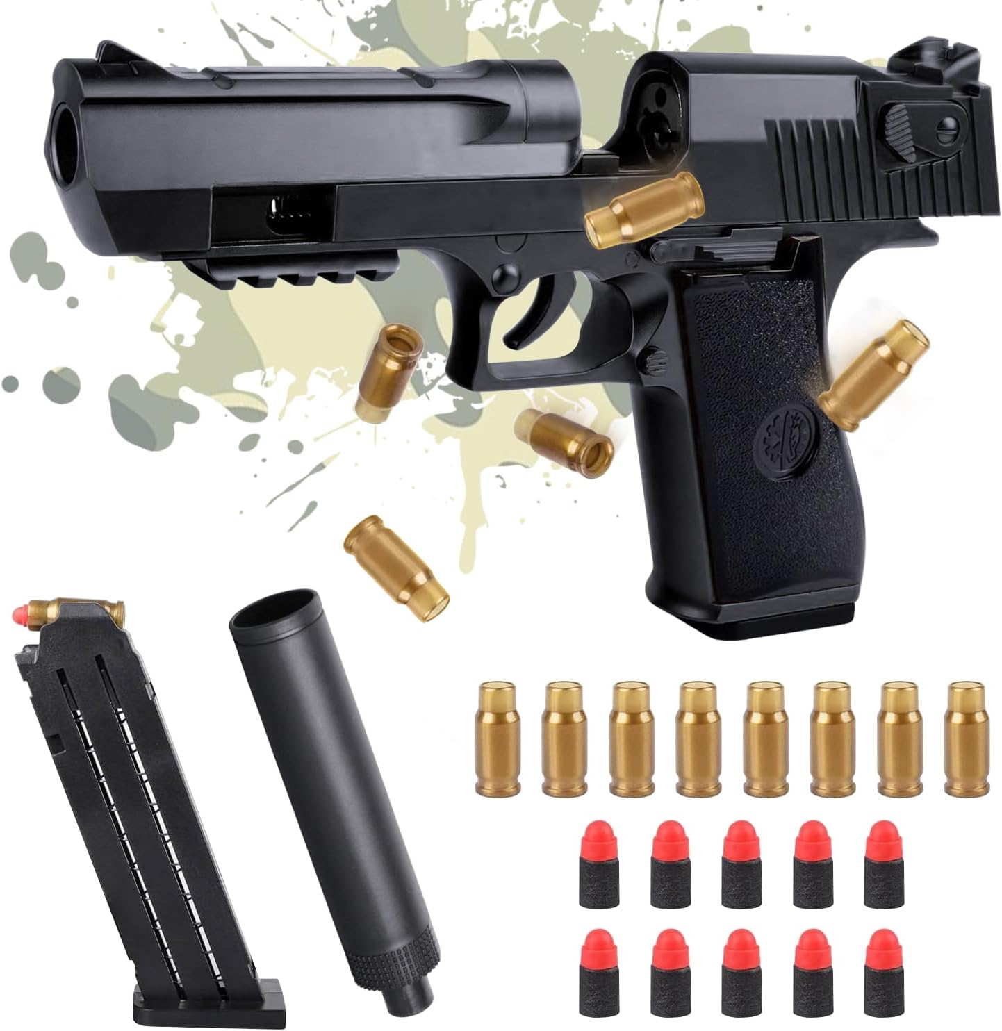 Rdlobu Black Toy Gun, Ideal Toy Guns for Boys and Girls, Featuring Soft Bullets for Action Games, for Teenagers