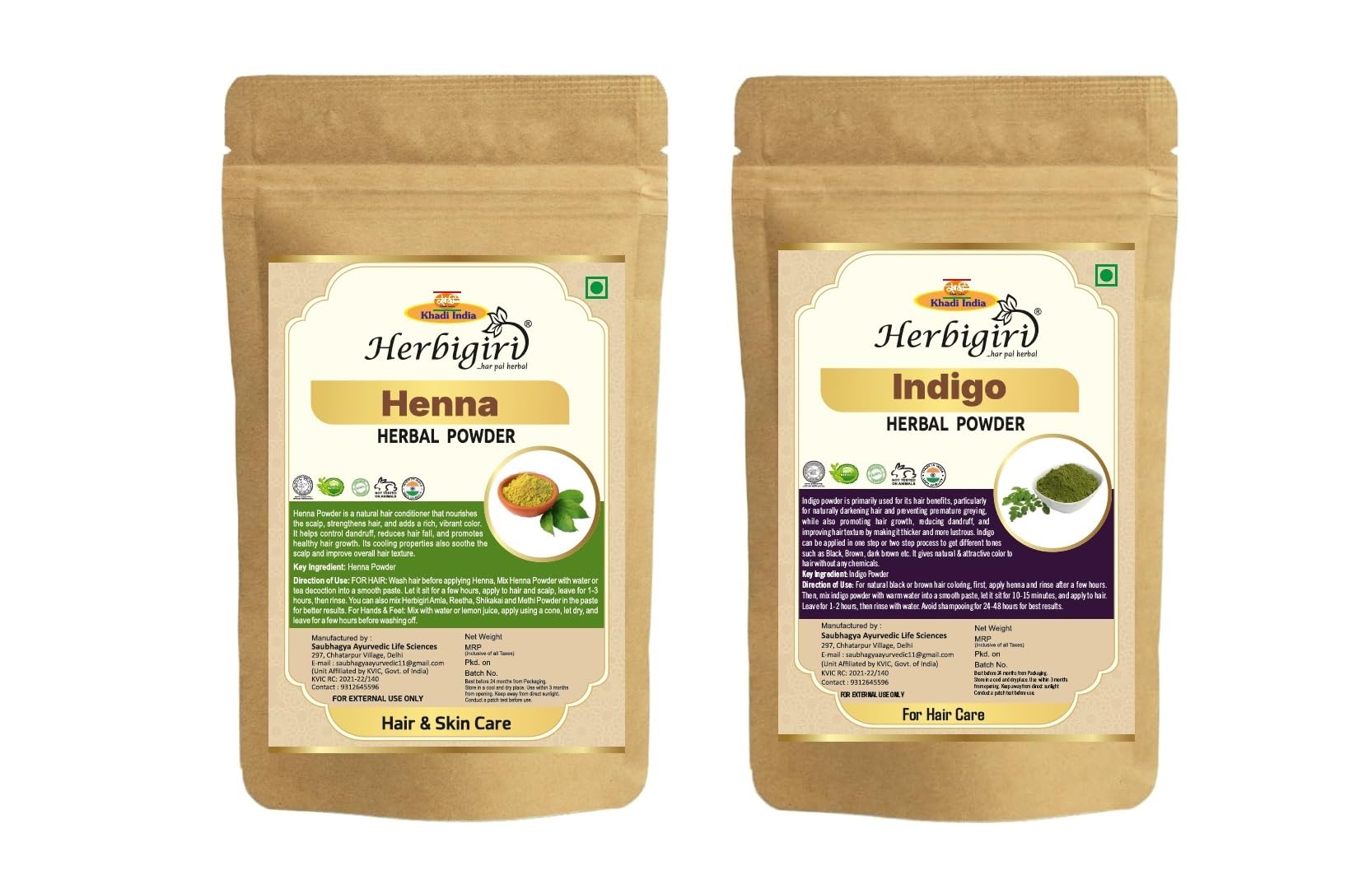 Khadi Indigo Powder (Indigofera Tinctoria) & Herbal Henna Combo (200g + 200g) | Pure and Herbal for Natural Hair Colorant Black/Brown Hair & Beard Dye/Color| For Men & Women | Shiny, Smoothning, Hair Growth, Conditioning, Damaged Hair-picture-32