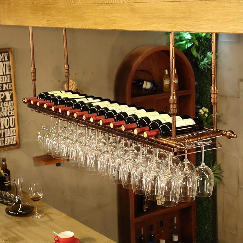 Mostrador de bar con estante de vino retro para crear bodegas en restaurantes