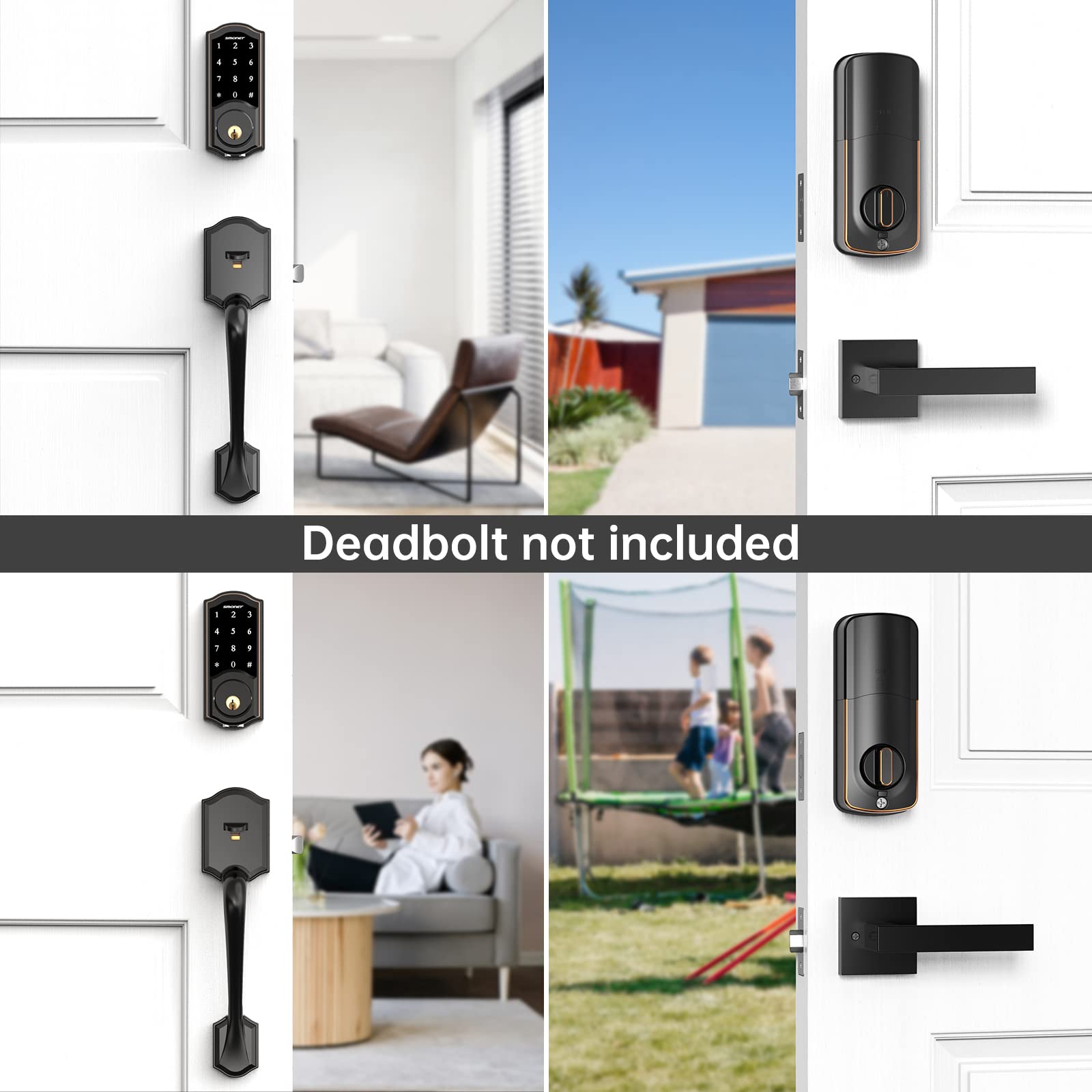 Snapklik.com : SMONET Smart Front Door Lock Set - Fingerprint Keyless ...