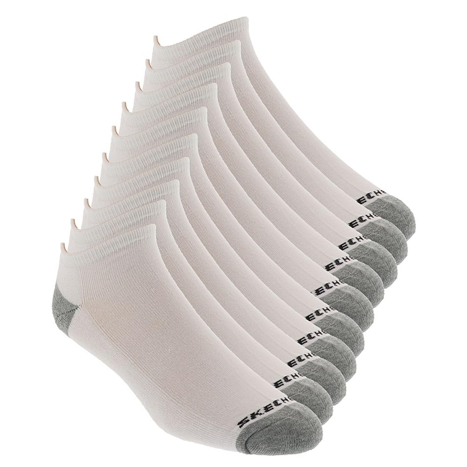 Skechers Men's 10 Pack No Show Socks Chaussettes de course Homme
