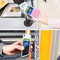 Vista 2 de Senose Soporte para tarjetas de teléfono, billetera para teléfono con doble bolsillo para la parte posterior del teléfono celular de silicona