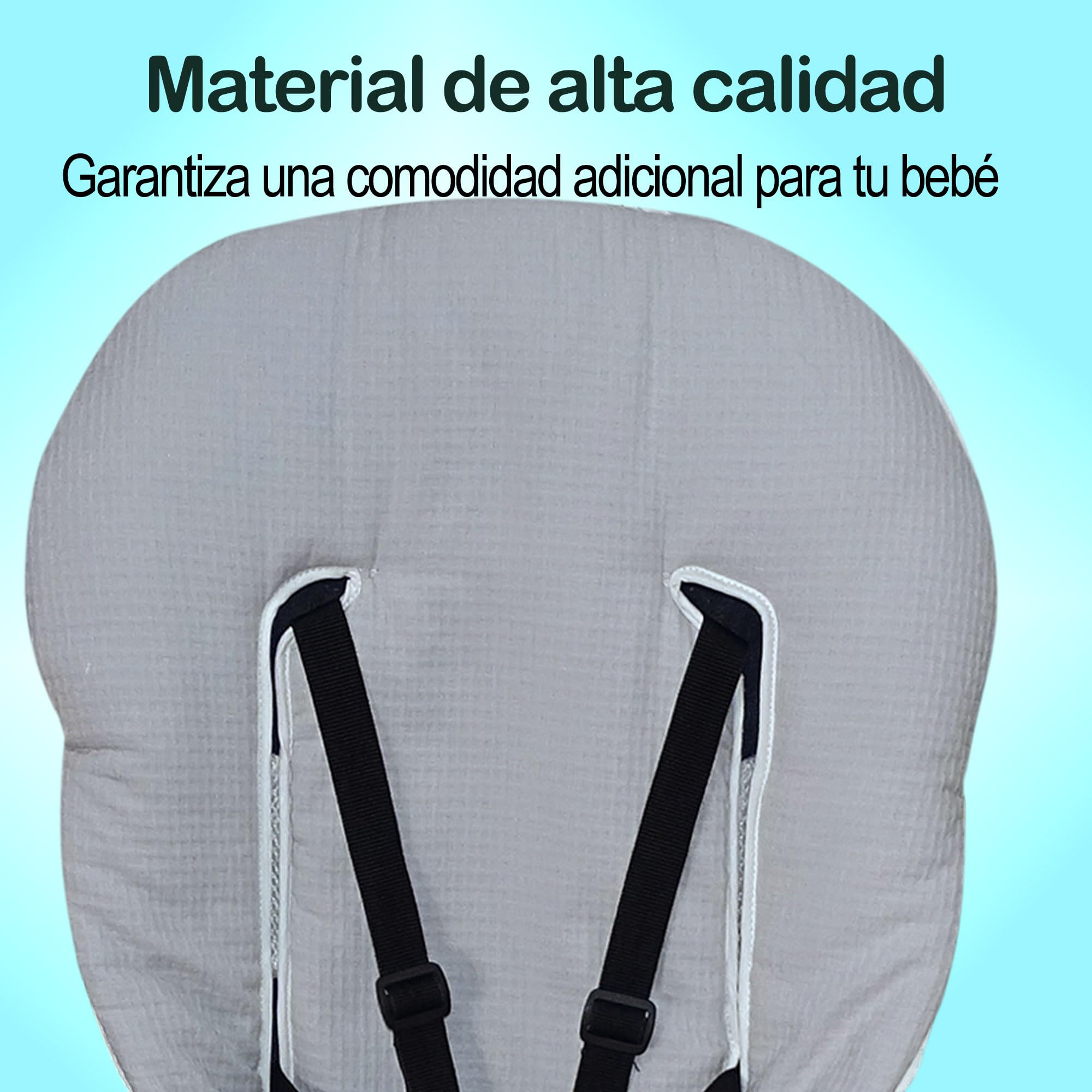 Colchoneta Universal para Silla de Paseo 90x43 cm, Transpirable con Malla 3D de Suave, Compatible con Carritos de Bebé, Ideal para Verano y Uso Diario, Lavable (Walff Gris)