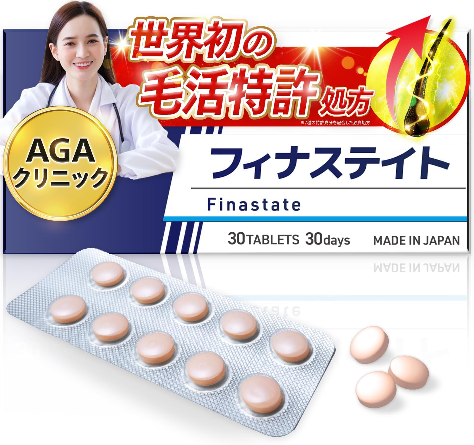 【AGAクリニック×製薬会社】Finastate（フィナステイト）7つの毛活特許…