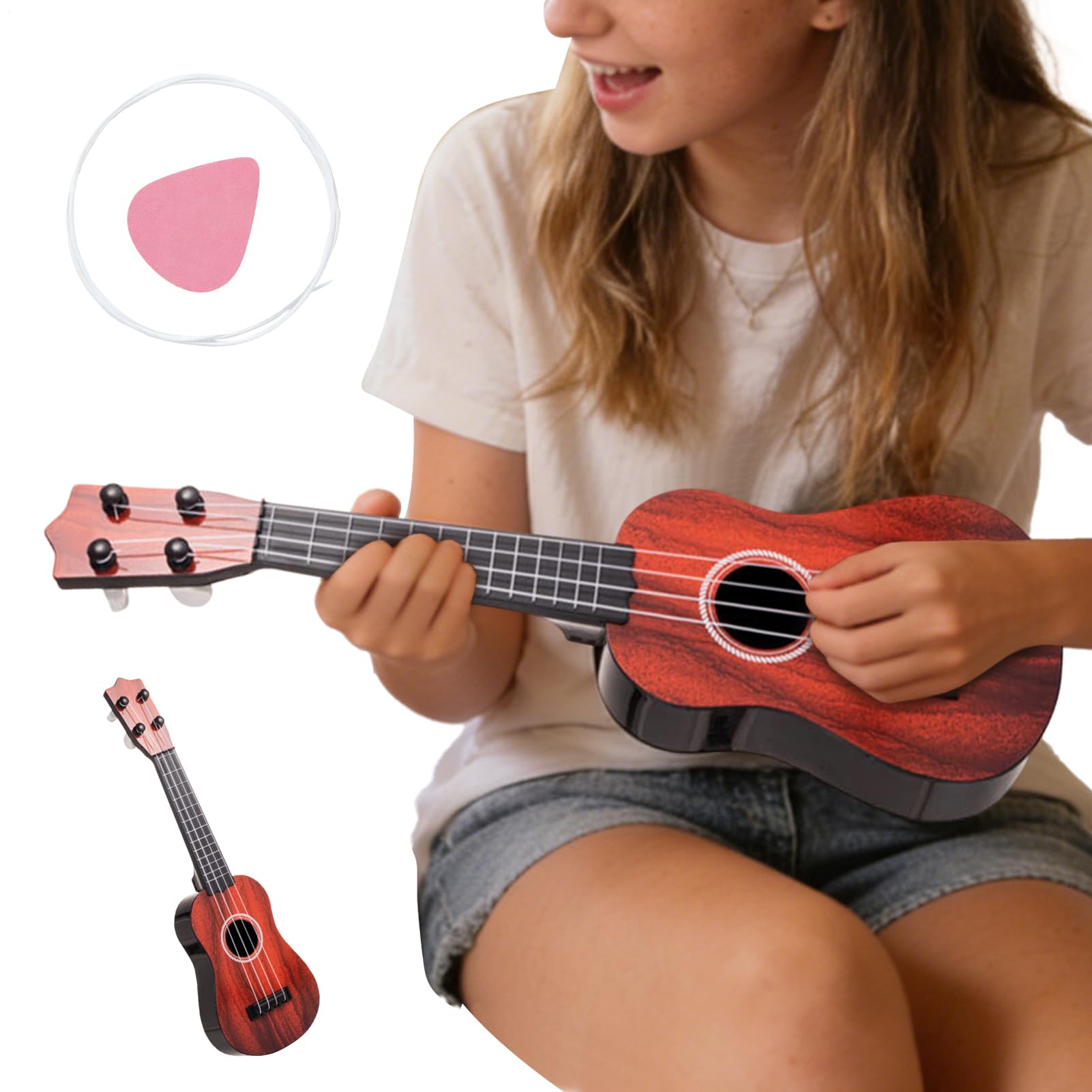 Ukulele para Principiantes | de 4 Cuerdas para Iniciación,Instrumento Musical Infantil | para Clases Colegio Guardería Niñas Niños Hogar Estudio — view 9