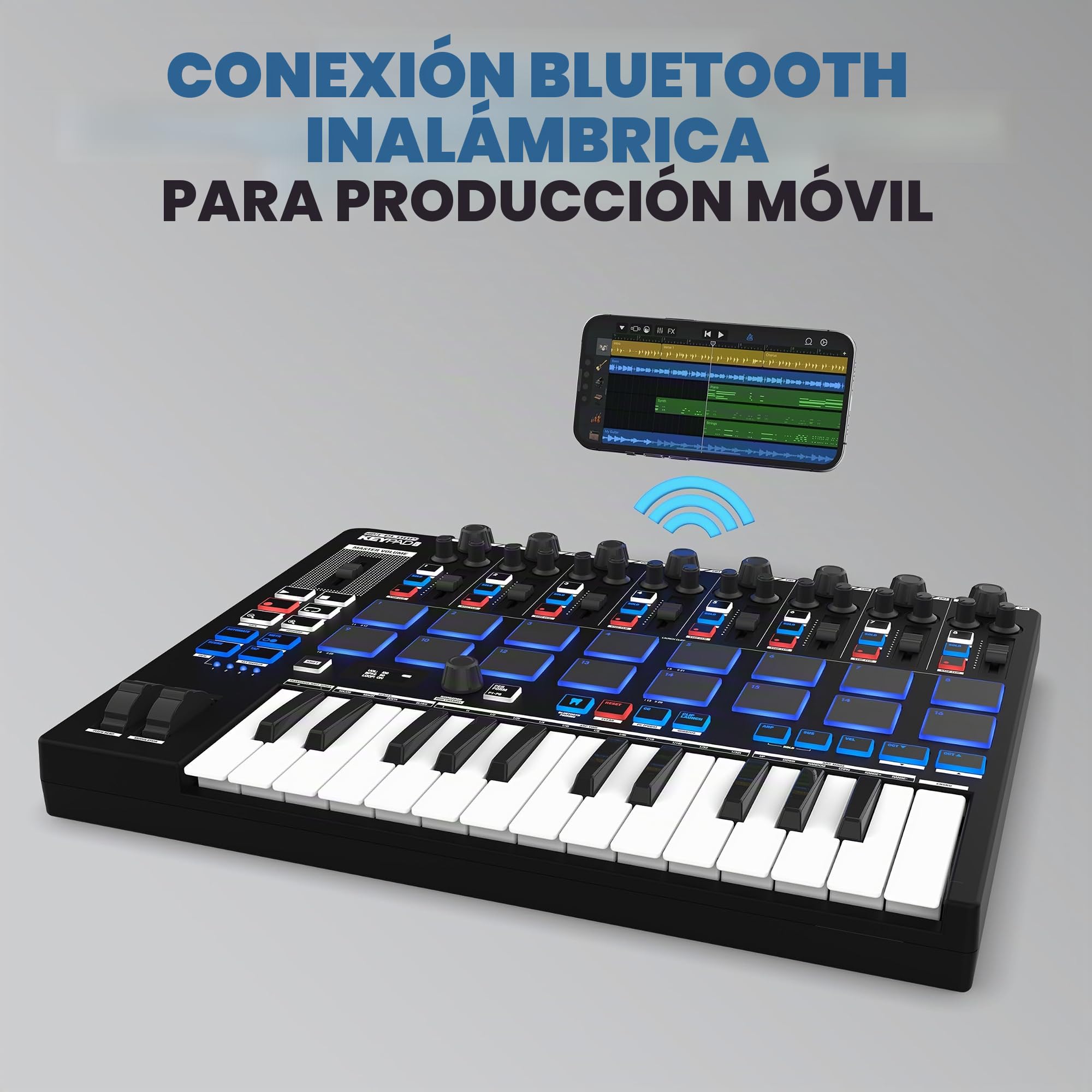 Reloop Keypad Pro - Estación de trabajo DAW compacta con MIDI inalámbrico