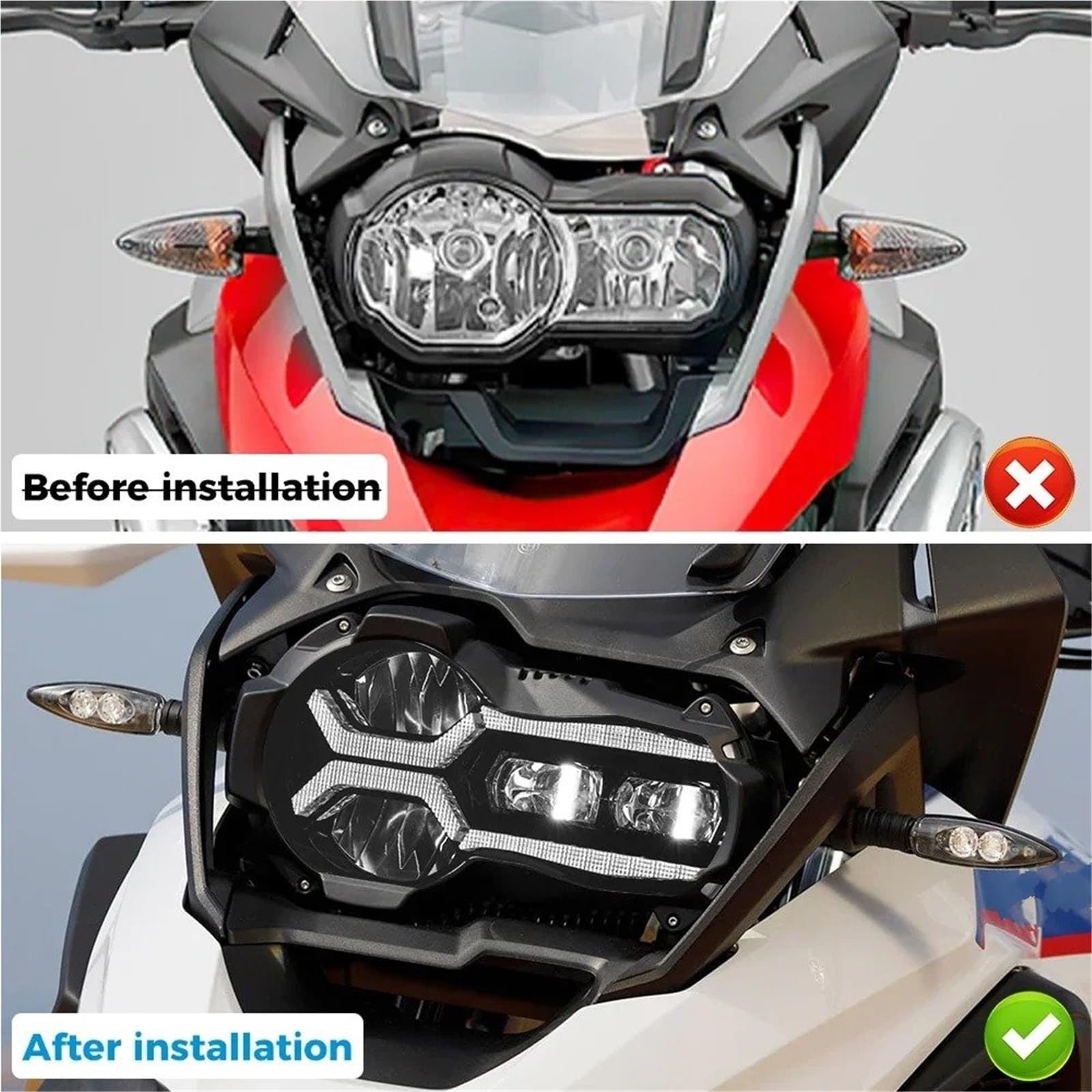 Moto Faros Delanteros Para BMW R1200GS 2013-2018 R 1200GS Para K50 Para ADV Para Adventure GS 1200 Conjunto Faro Para Motocicleta Faros LED Headlight Conjunto(R120*0GS 2013-2018)