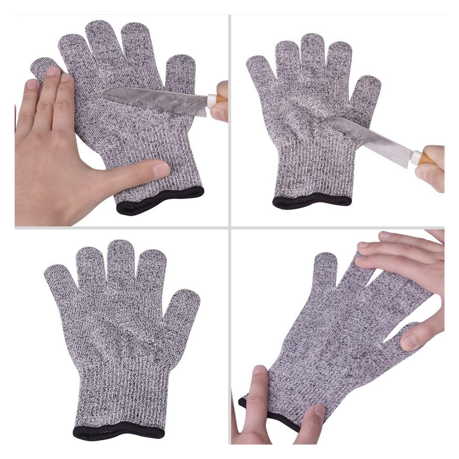 Gants De Coupe Gants De Travail De Sécurité Anti-Coupure Niveau 5, Gants Résistants Aux Coupures HPPE, Gants Anti-coupures for Le Travail du Jardin Confortablement Adapté(3pairs,S)