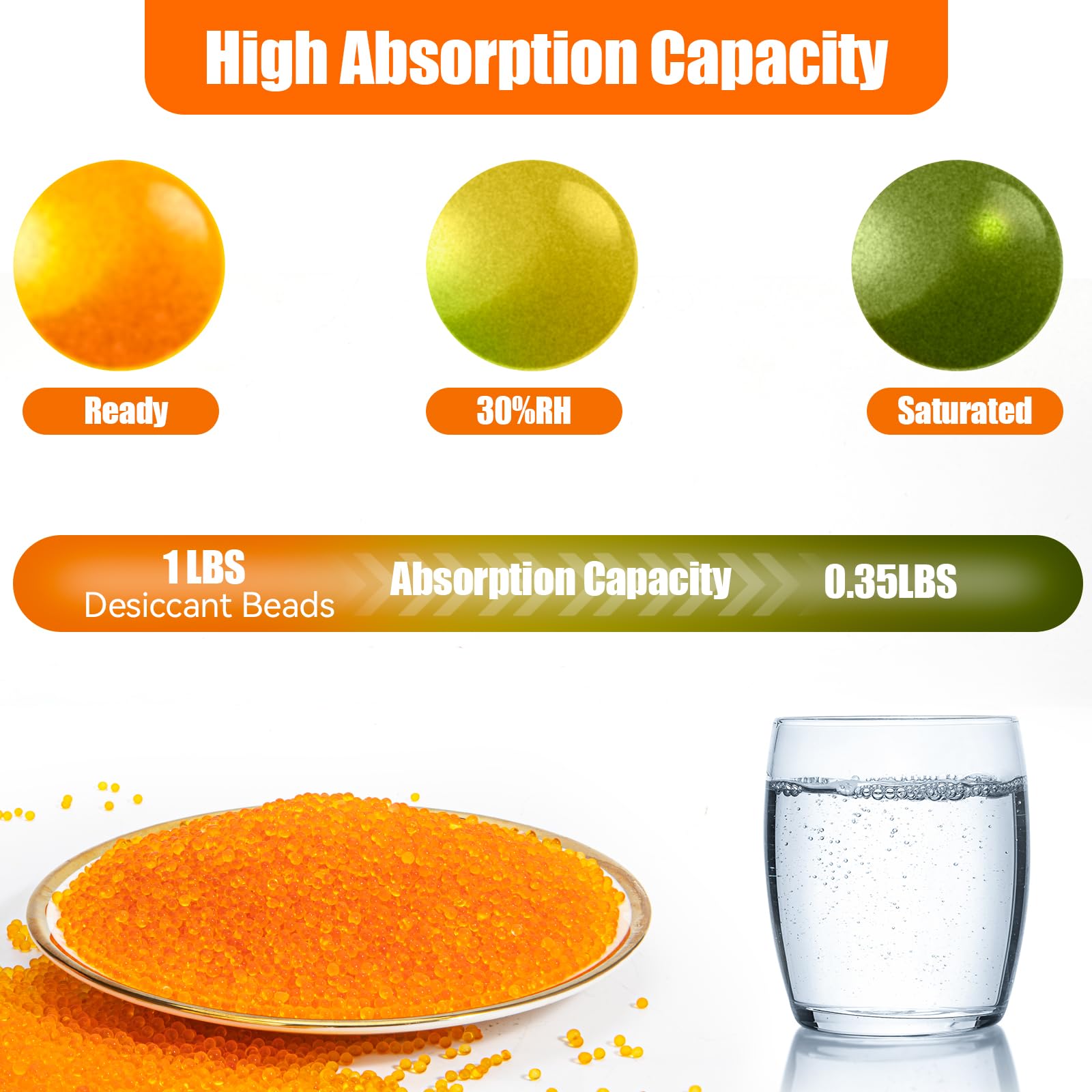 abalorio desecantes de gel de sílice naranja (2,5 kg)