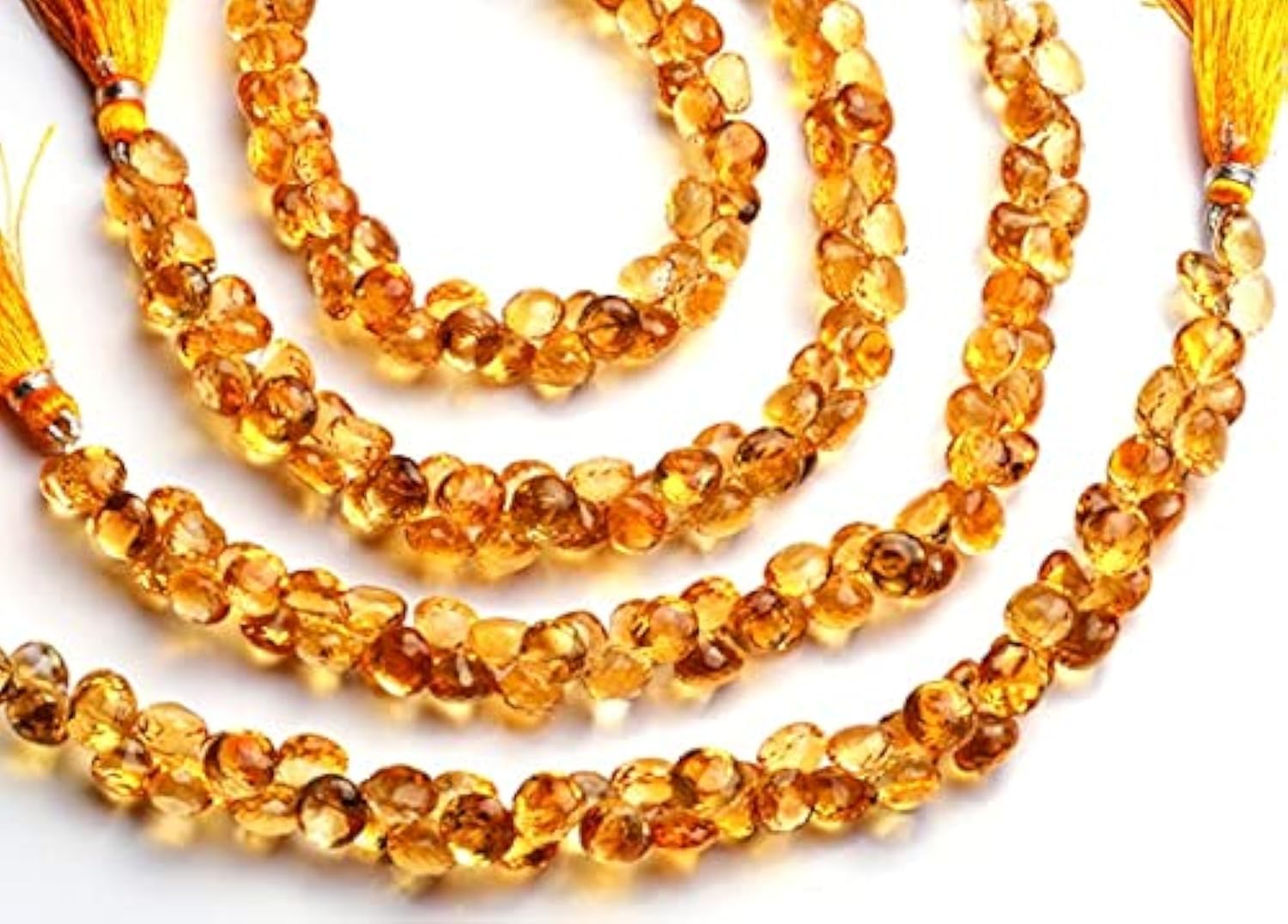 Citrine dorée véritable 9mm pour remplacer vos perles synthétiques et sublimer vos bijoux